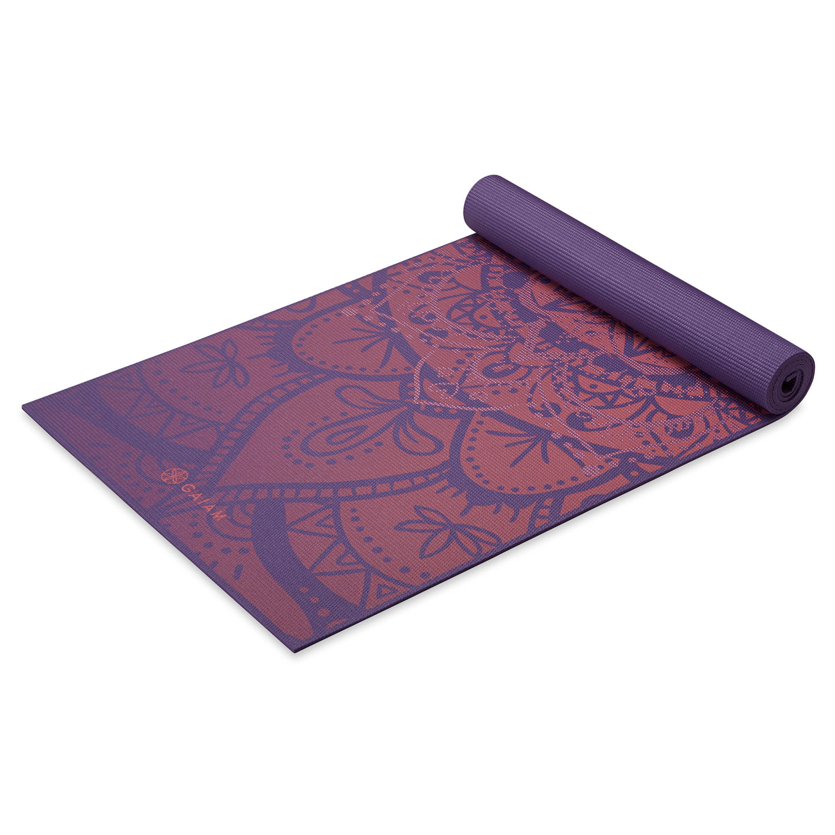 Premium Metallic Athenian Rose Yoga Mat (6mm) half rolled