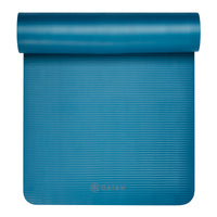 Gaiam Fitness Mat (10mm) Blue part rolled
