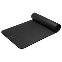 Gaiam Fitness Mat (10mm) Black rolled