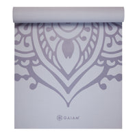 Gaiam Sundial Yoga Mat (5mm) Wild Lilac top rolled