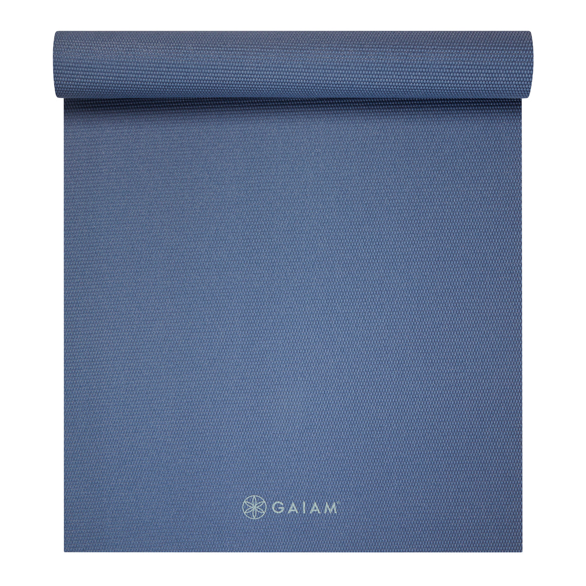 Gaiam Classic Solid Color Yoga Mats (5mm) High Tide top rolled