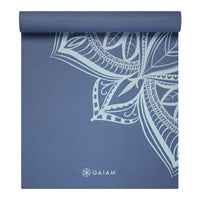 Gaiam Printed Point Yoga Mat (5mm) High Tide Point top rolled