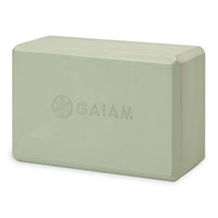 Gaiam Yoga Essentials Block Vintage Green front angle