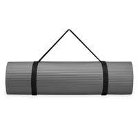 Gaiam Fitness Mat (10mm) Grey rolled with sling