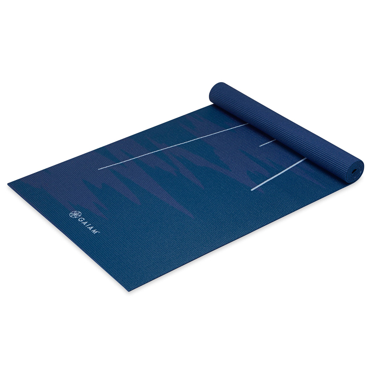 Moonlit Tide Classic Yoga Mat (4mm) top rolled angle