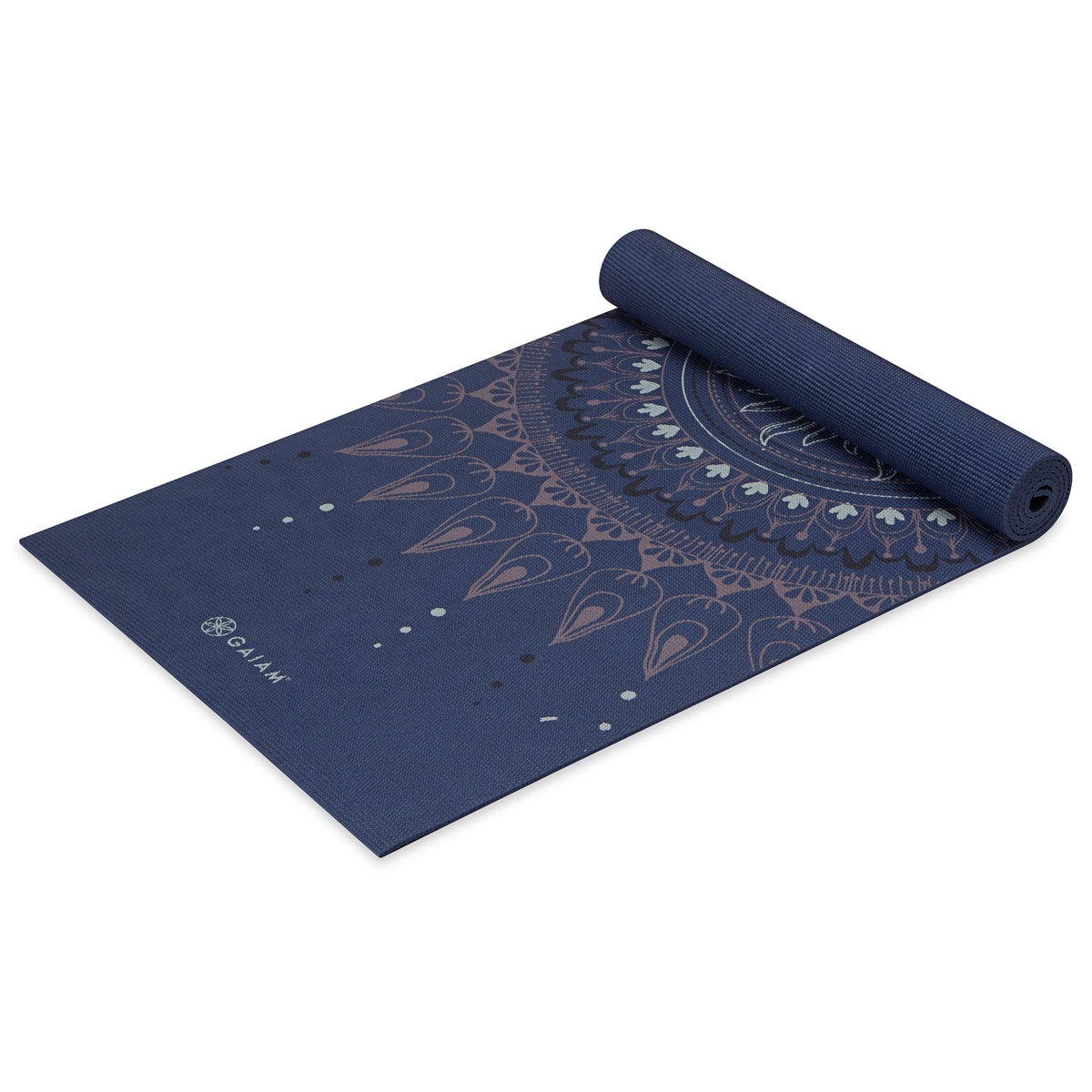 Premium Here and Now Yoga Mat (6mm) top rolled angle