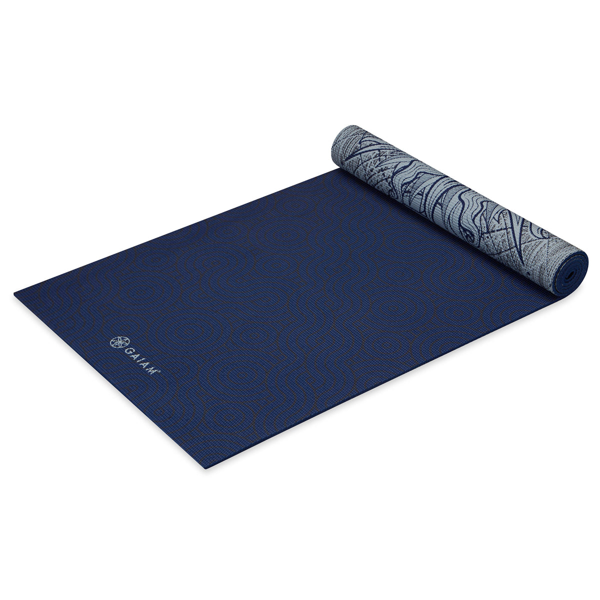 Premium Reversible Yoga Mat - Ethereal Beauty (6mm) reverse top rolled angle