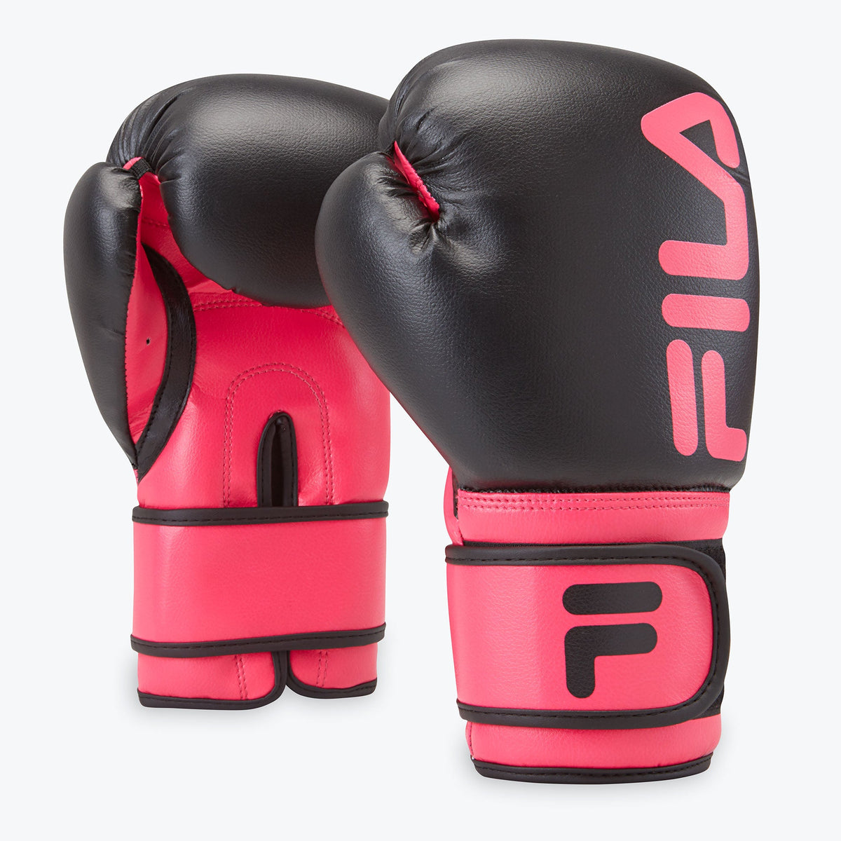 pink boxing gloves at an angled view