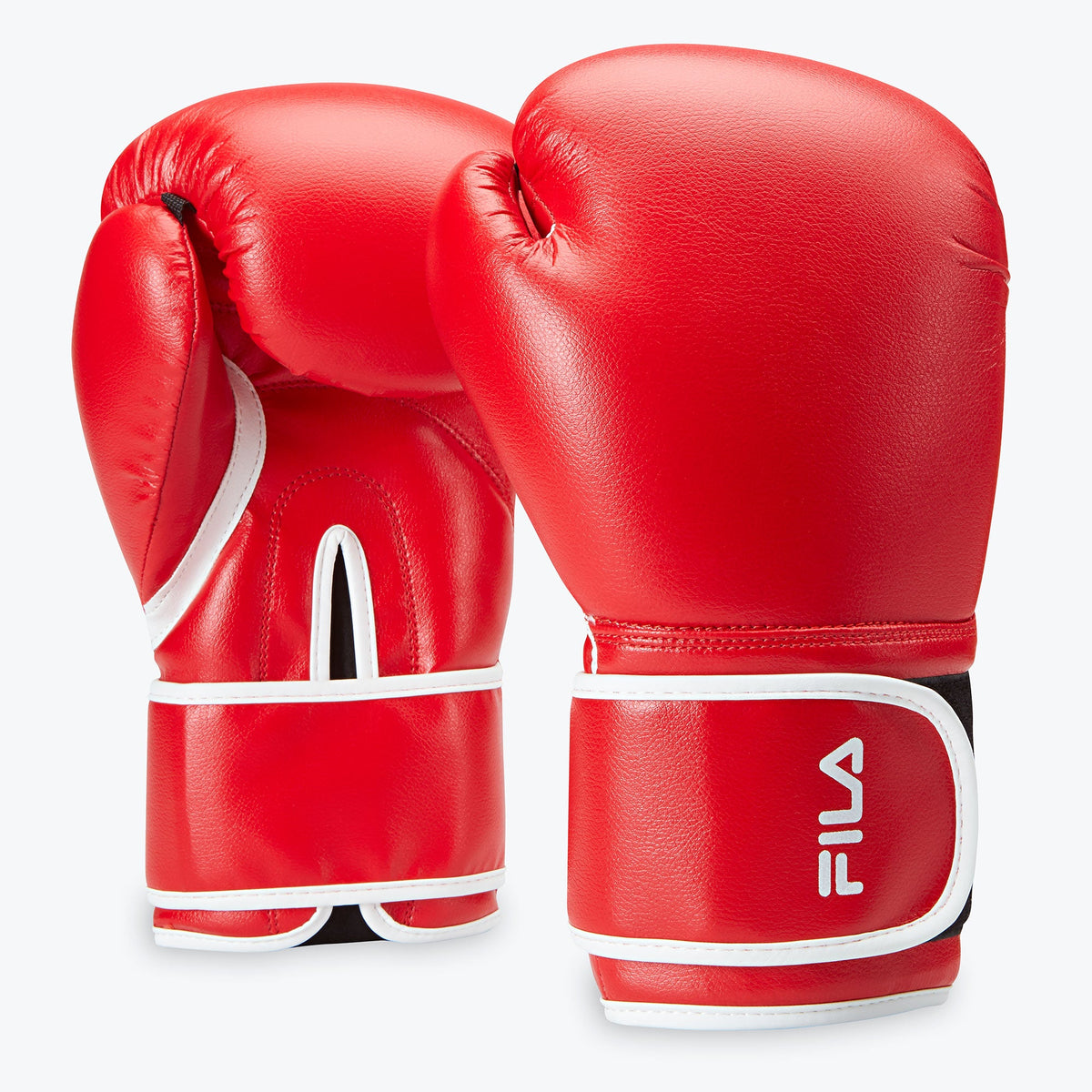 red boxing gloves angled view
