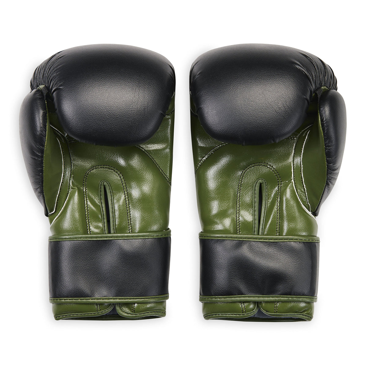 green and black boxing gloves inside