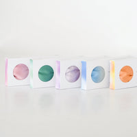 Halfmoon Crystal Collection Silk Eye Pillow collection in boxes