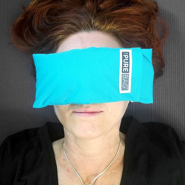 Meditating with ThePureBag® Hypo-Microbial Eye Pillow