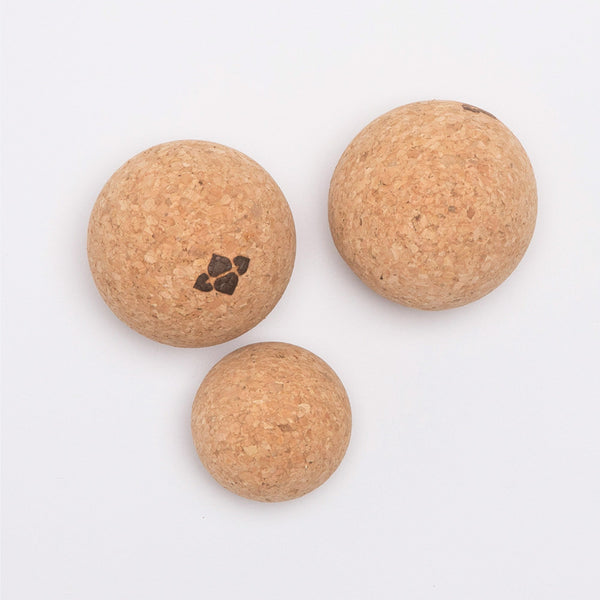Three cork massage balls. 