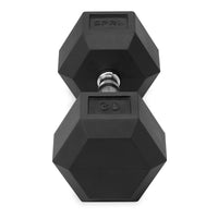 30lb six-sided single dumbbell front view