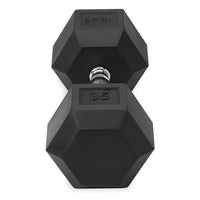 35lb six-sided single dumbbell front view