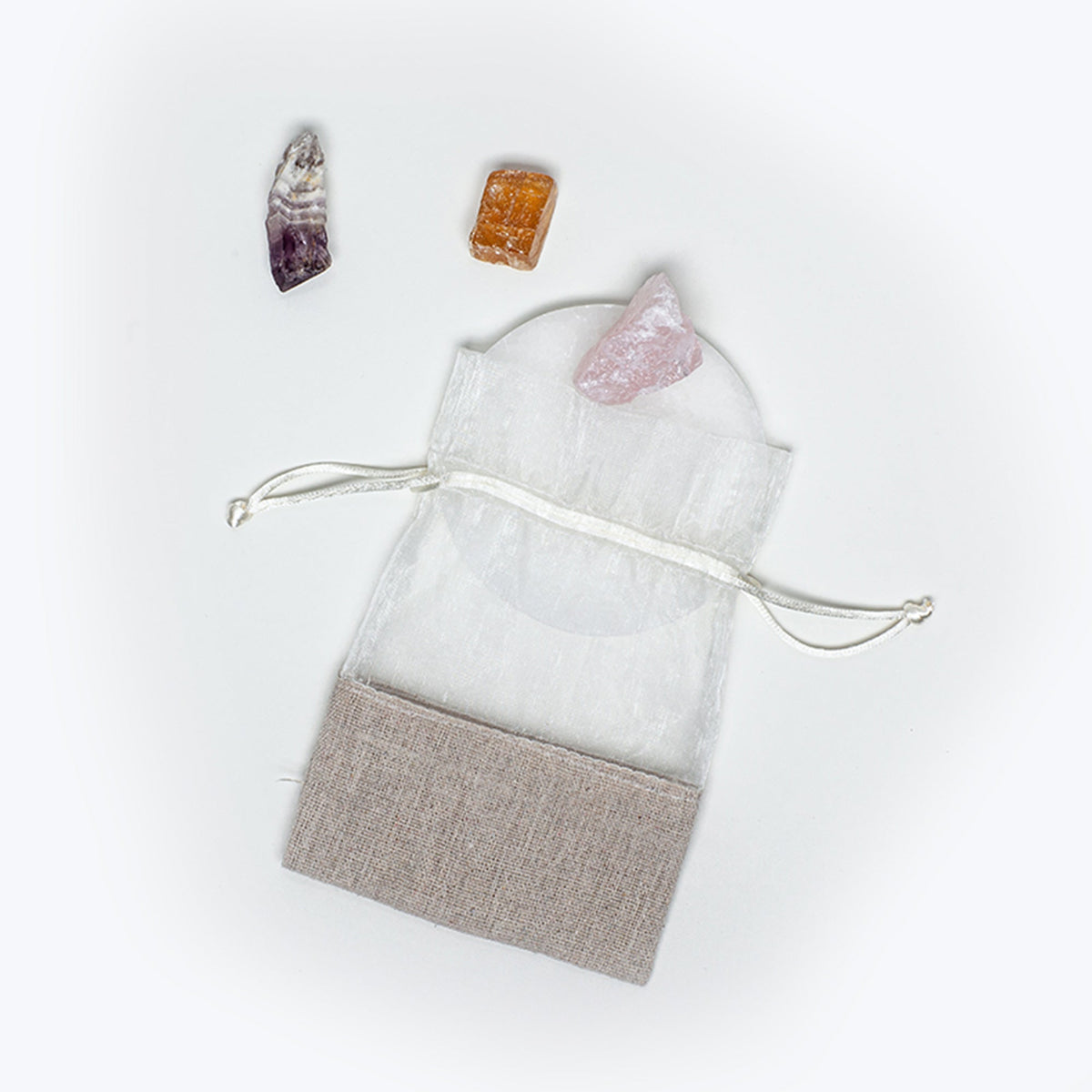 three meditation crystals