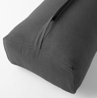 Halfmoon Essential Cotton Rectangular Bolster Charcoal zipper closeup