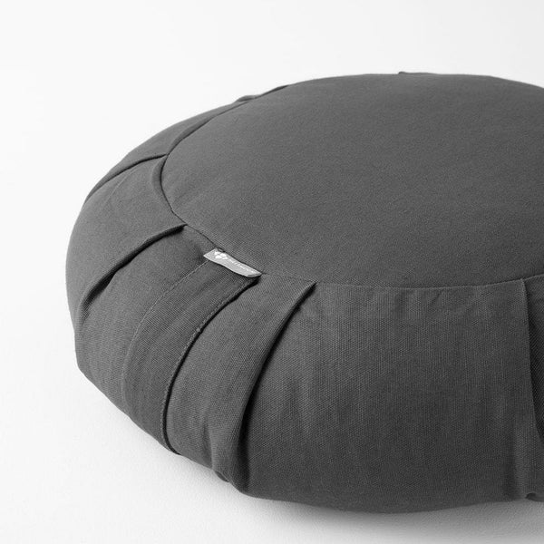 Halfmoon Essential Cotton Round Meditation Cushion Charcoal angle