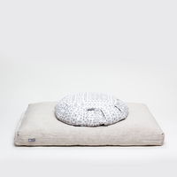 Halfmoon Sit Set: Round Meditation Cushion + Zabuton Solstice/Natural Linen