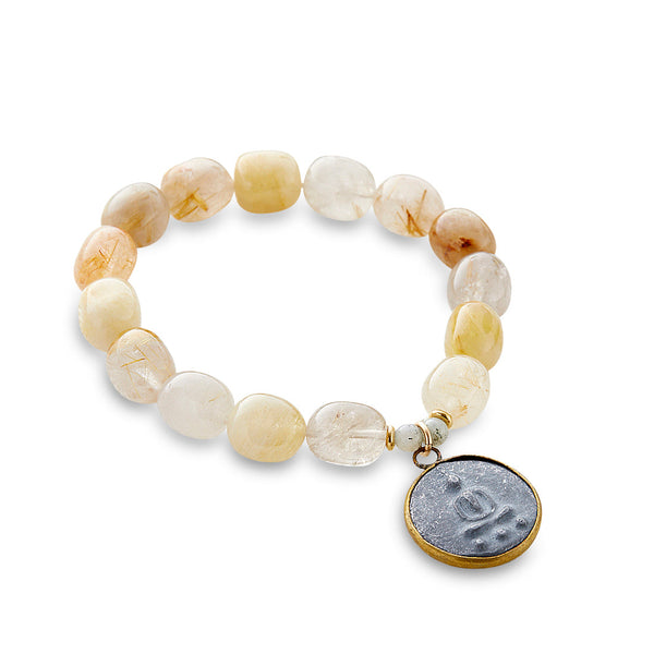Silver & Sage Golden Buddha Bracelet